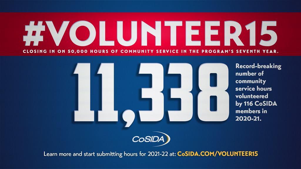 CoSIDA Members Set New Record for #Volunteer15 Hours in 2020-21 Academic Year